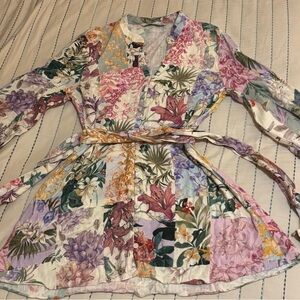 Floral Wrap Dress with Belt